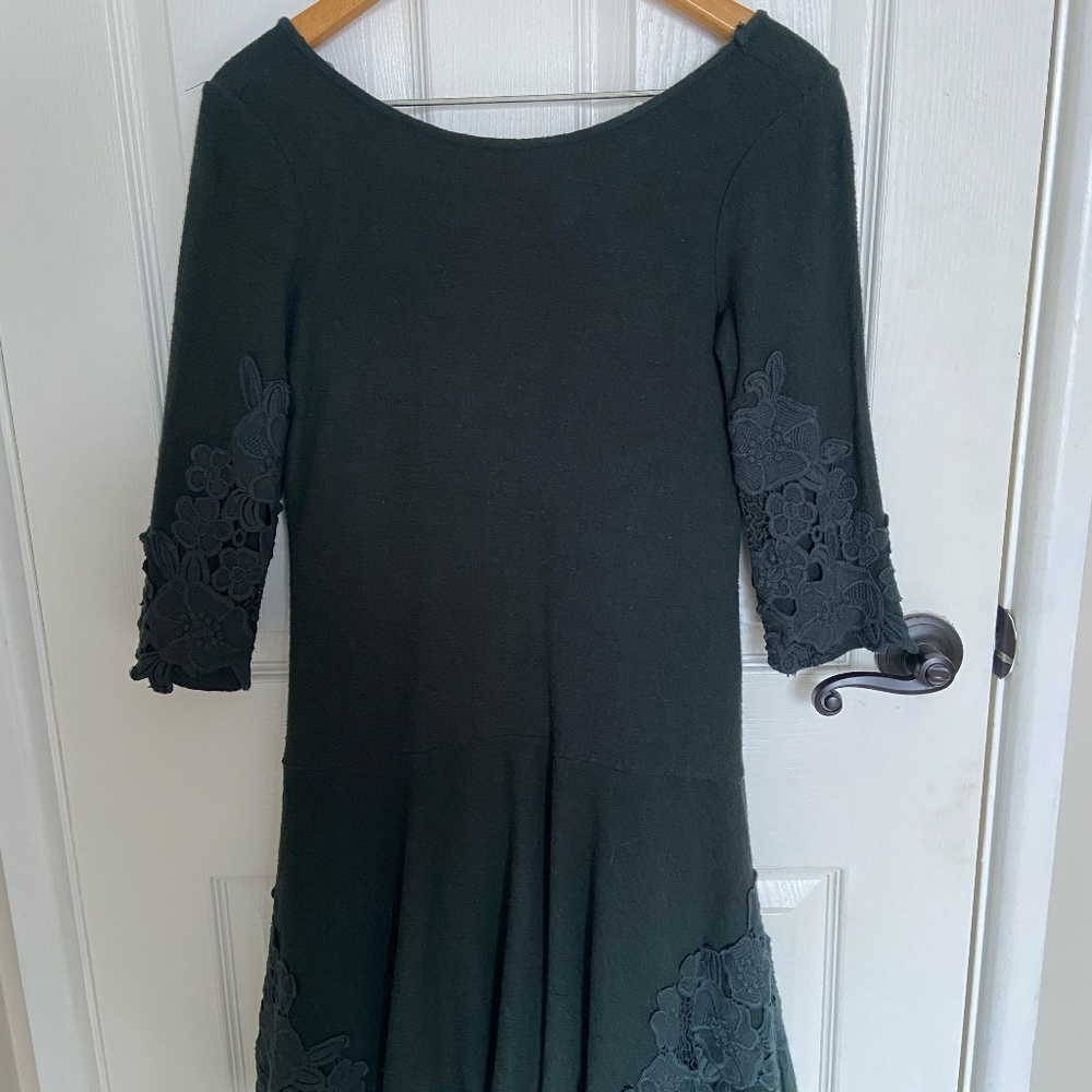Green Knit Shift Dress